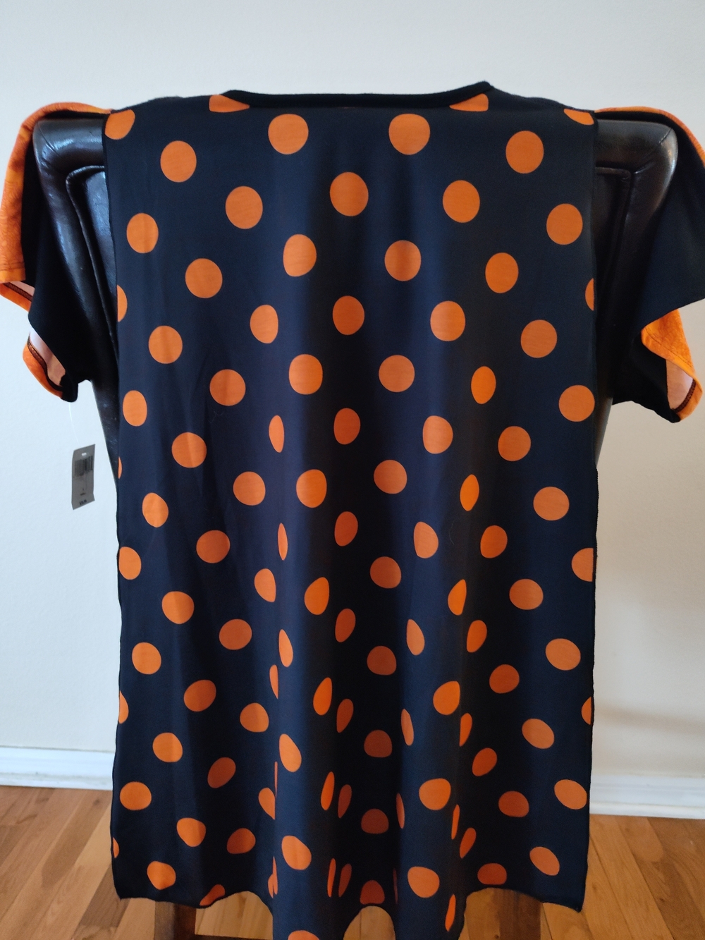 Disney Halloween Orange and Black Short Sleeve Tee with Mickey Pattern - Picture 2 of 5
